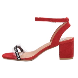 Ideal Shoes Sandalias de gamuza con estilo rojo 4