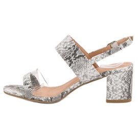 Ideal Shoes Sandalias de mujer de moda gris 3