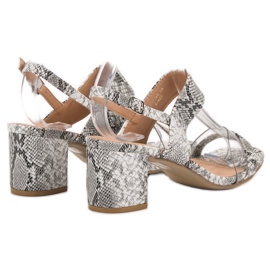 Ideal Shoes Sandalias de mujer de moda gris 4