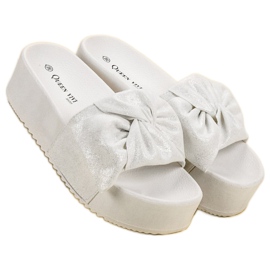 Queen Vivi Zapatillas de ante en la plataforma blanco 1