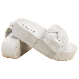 Queen Vivi Zapatillas de ante en la plataforma blanco 6