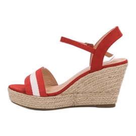 Primavera Sandalias de cuña casual rojo 6