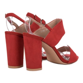 SHELOVET Sandalias rojas en una barra rojo 1