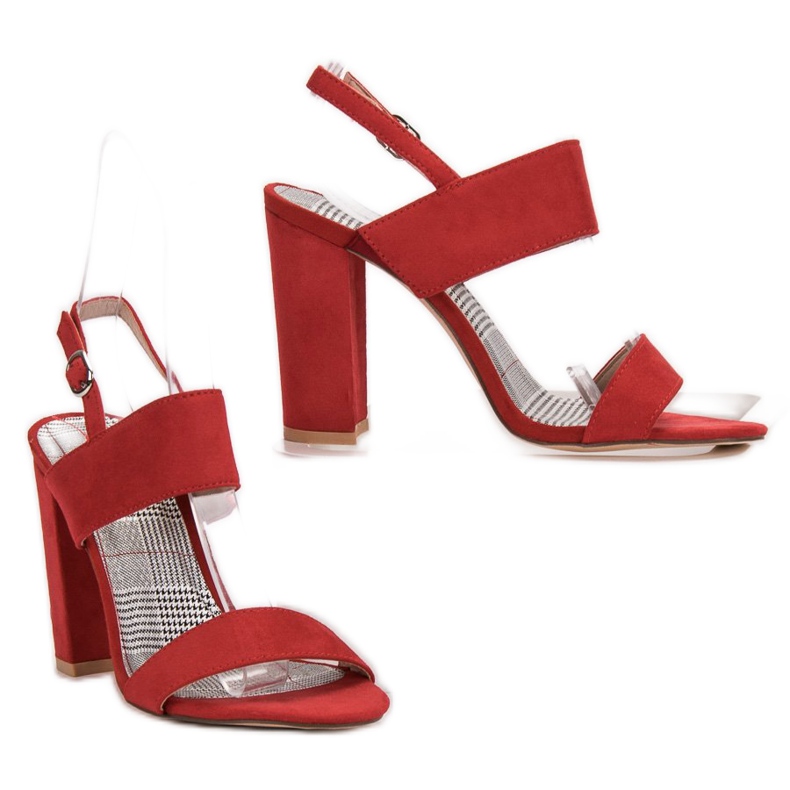 SHELOVET Sandalias rojas en una barra rojo 2