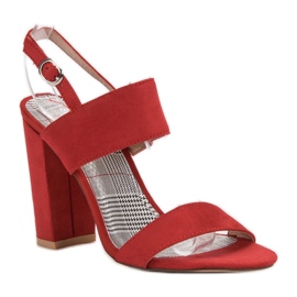 SHELOVET Sandalias rojas en una barra rojo 5