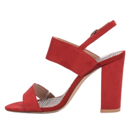 SHELOVET Sandalias rojas en una barra rojo 6