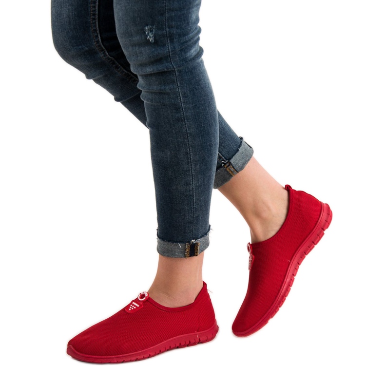 SHELOVET Zapatillas sin cordones rojas rojo 1