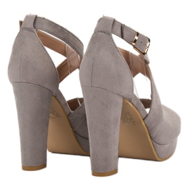 SHELOVET Sandalias en la plataforma gris 5