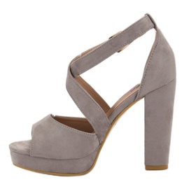 SHELOVET Sandalias en la plataforma gris 4