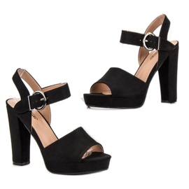 SHELOVET Sandalias negras en la plataforma negro 5