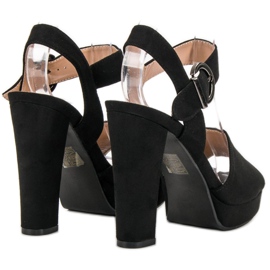 SHELOVET Sandalias negras en la plataforma negro 2