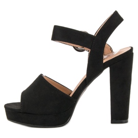 SHELOVET Sandalias negras en la plataforma negro 1