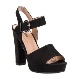 SHELOVET Sandalias negras en la plataforma negro 6