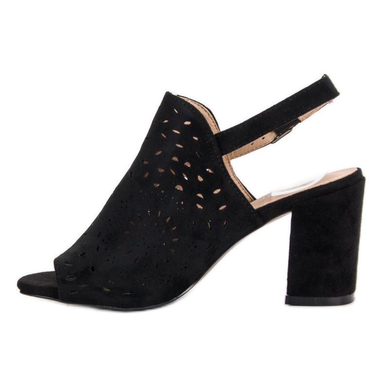 SHELOVET Sandalias cerradas de ante negro 2 SHELOVET Sandalias cerradas de ante negro 2