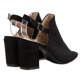 SHELOVET Sandalias cerradas de ante negro 6