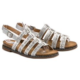 Renda Cómodas sandalias plateadas gris 6
