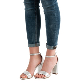 Goodin Sandalias plateadas gris 1