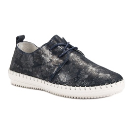 Filippo Botas de cuero atadas azul multicolor 3