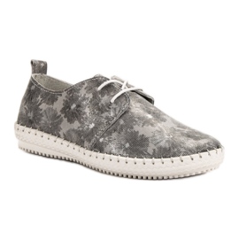 Filippo Botas de cuero atadas gris 1