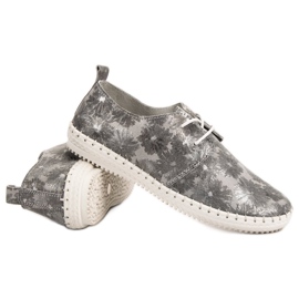 Filippo Botas de cuero atadas gris 3