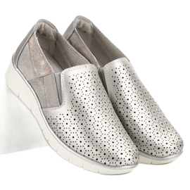 Filippo Resbalón en zapatos plateados gris 5