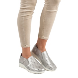 Filippo Resbalón en zapatos plateados gris 6