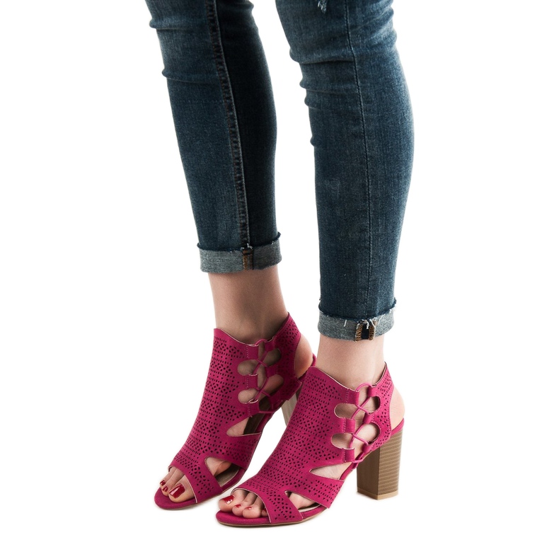 Goodin Sandalias fucsia de moda rosado 2