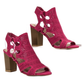 Goodin Sandalias fucsia de moda rosado 6