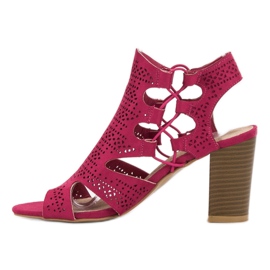 Goodin Sandalias fucsia de moda rosado 4