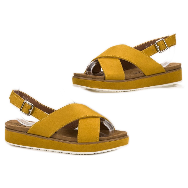 Goodin Sandalias de ante amarillo 2