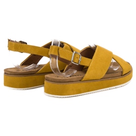 Goodin Sandalias de ante amarillo 5