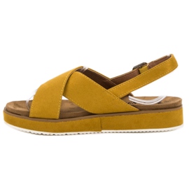 Goodin Sandalias de ante amarillo 4