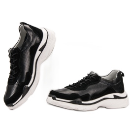 Goodin Zapatillas de cuero negras negro 5