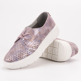 Goodin Zapatos de cuero ligero rosado multicolor 2