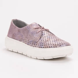Goodin Zapatos de cuero ligero rosado multicolor 5