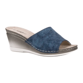 Goodin Sandalias de cuña azul 5