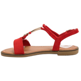 Laura Mode Sandalias de ante rojo 5