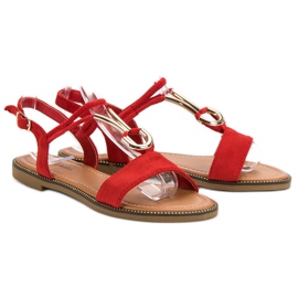 Laura Mode Sandalias de ante rojo 7