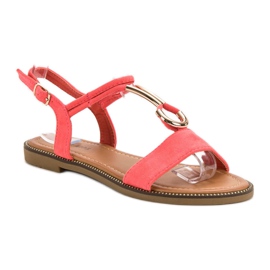 Laura Mode Sandalias de ante rojo 3