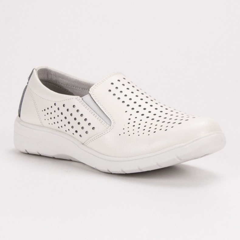 Kylie Zapatos de cuero blanco 1