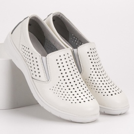 Kylie Zapatos de cuero blanco 5