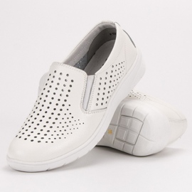 Kylie Zapatos de cuero blanco 6