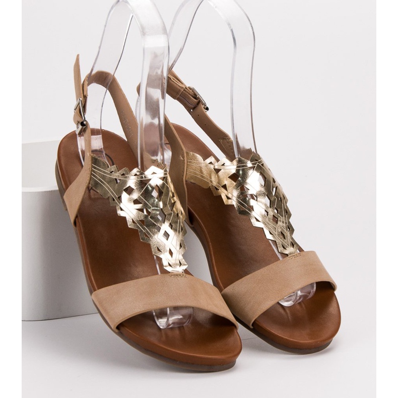 Kylie Sandalias planas con estilo beige 2