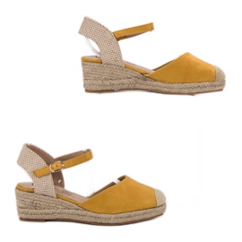 Kylie Alpargatas de cuña amarillo 1