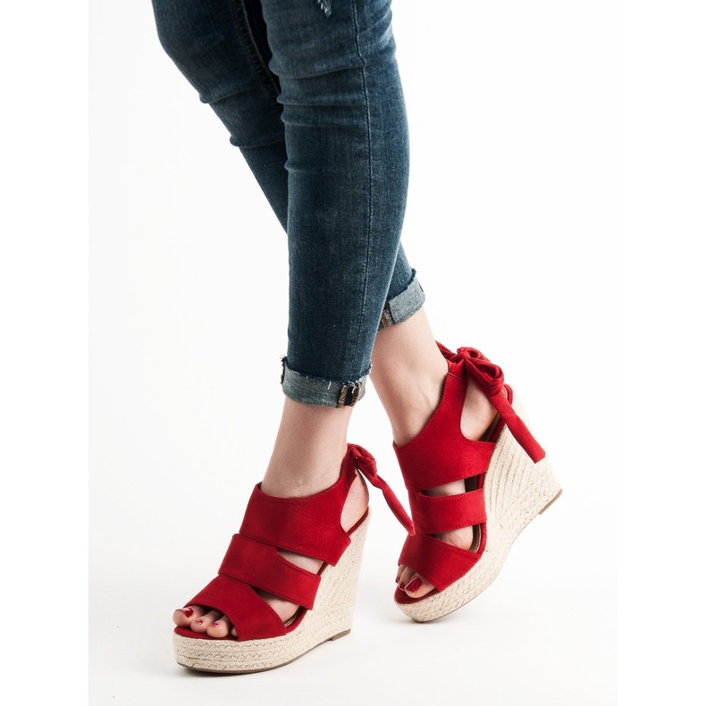 Cm Paris Sandalias de cuña rojas rojo 2