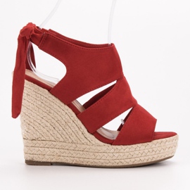 Cm Paris Sandalias de cuña rojas rojo 4