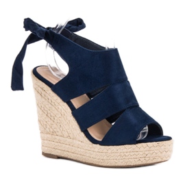 Cm Paris Sandalias azul marino en una cuña 2