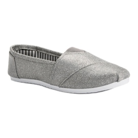 SHELOVET Zapatillas slip on con purpurina gris 5