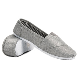 SHELOVET Zapatillas slip on con purpurina gris 7