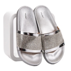 Zapatillas VICES con circonita gris 2